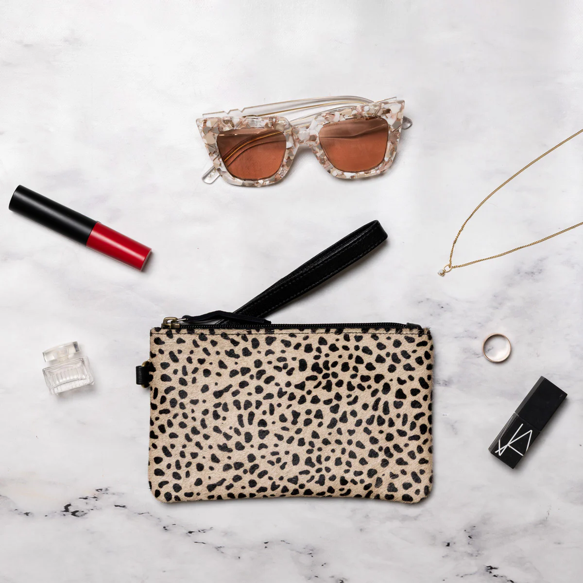Printed Cowhide Clutch Bag (Pebble) - Image 2