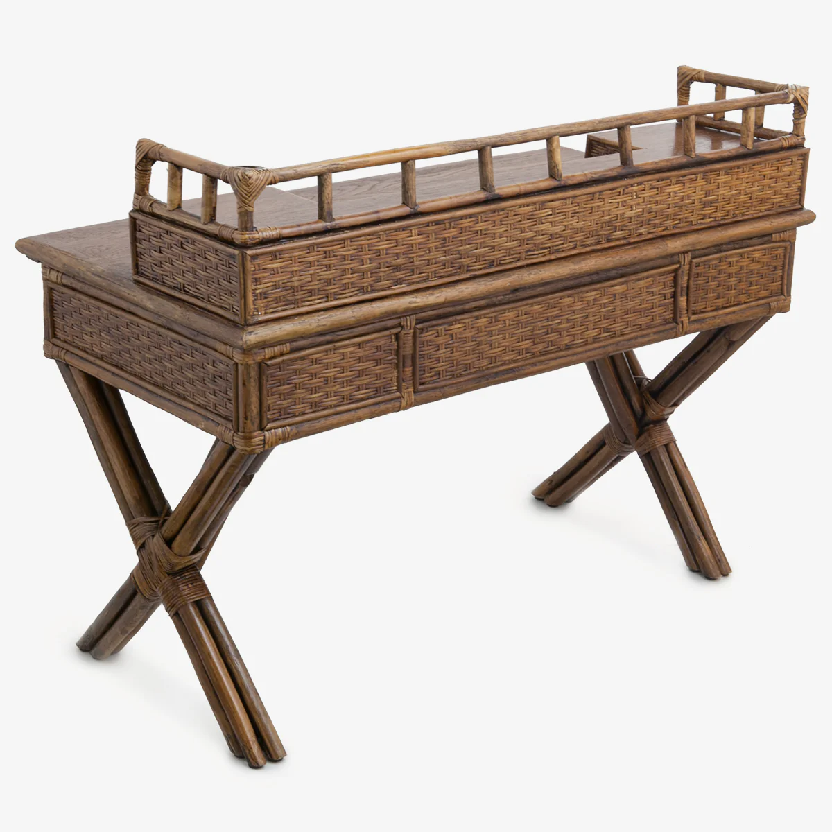 Rattan African Writing Desk Brown - Image 7