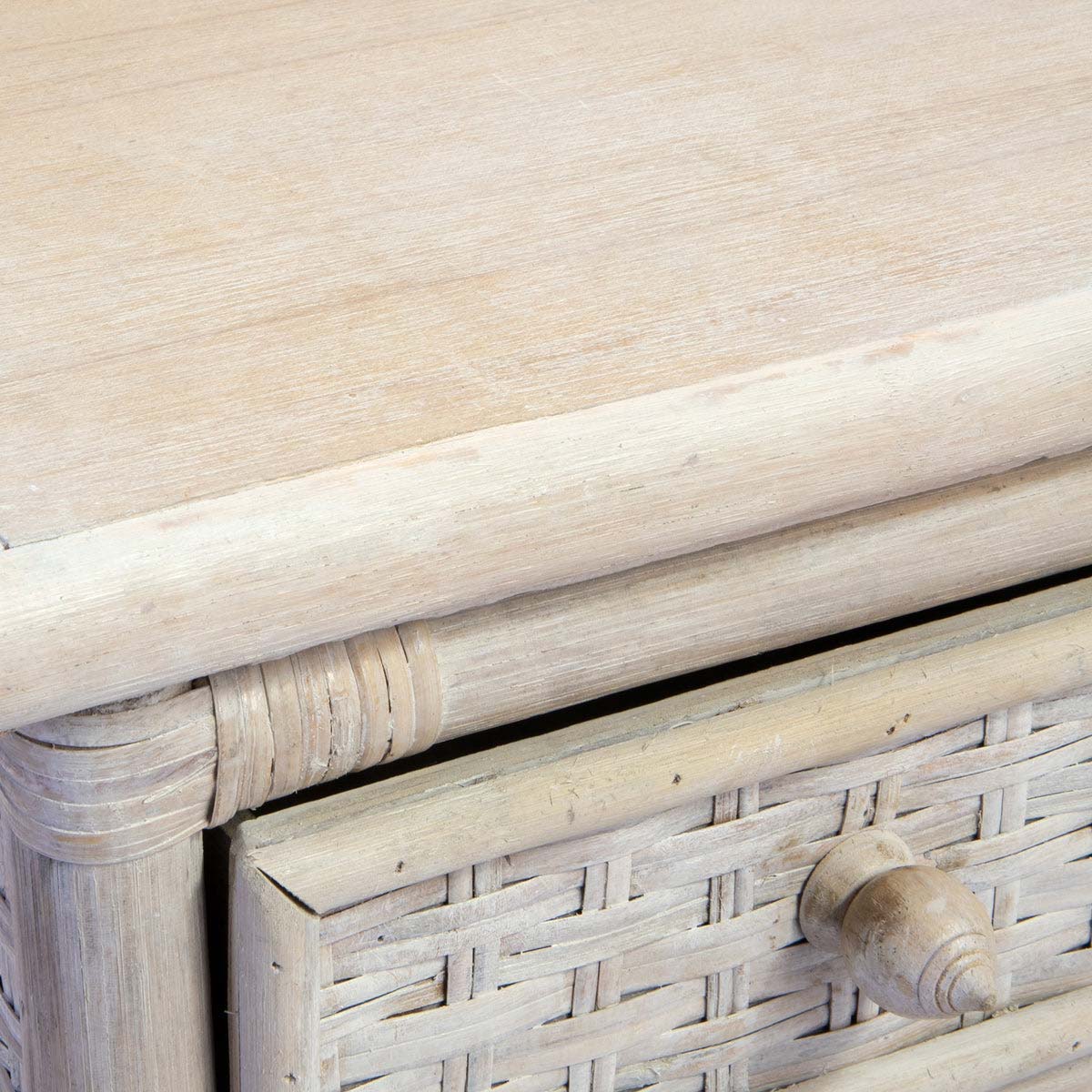 African Rattan Writing Desk (White Washed) - Image 4