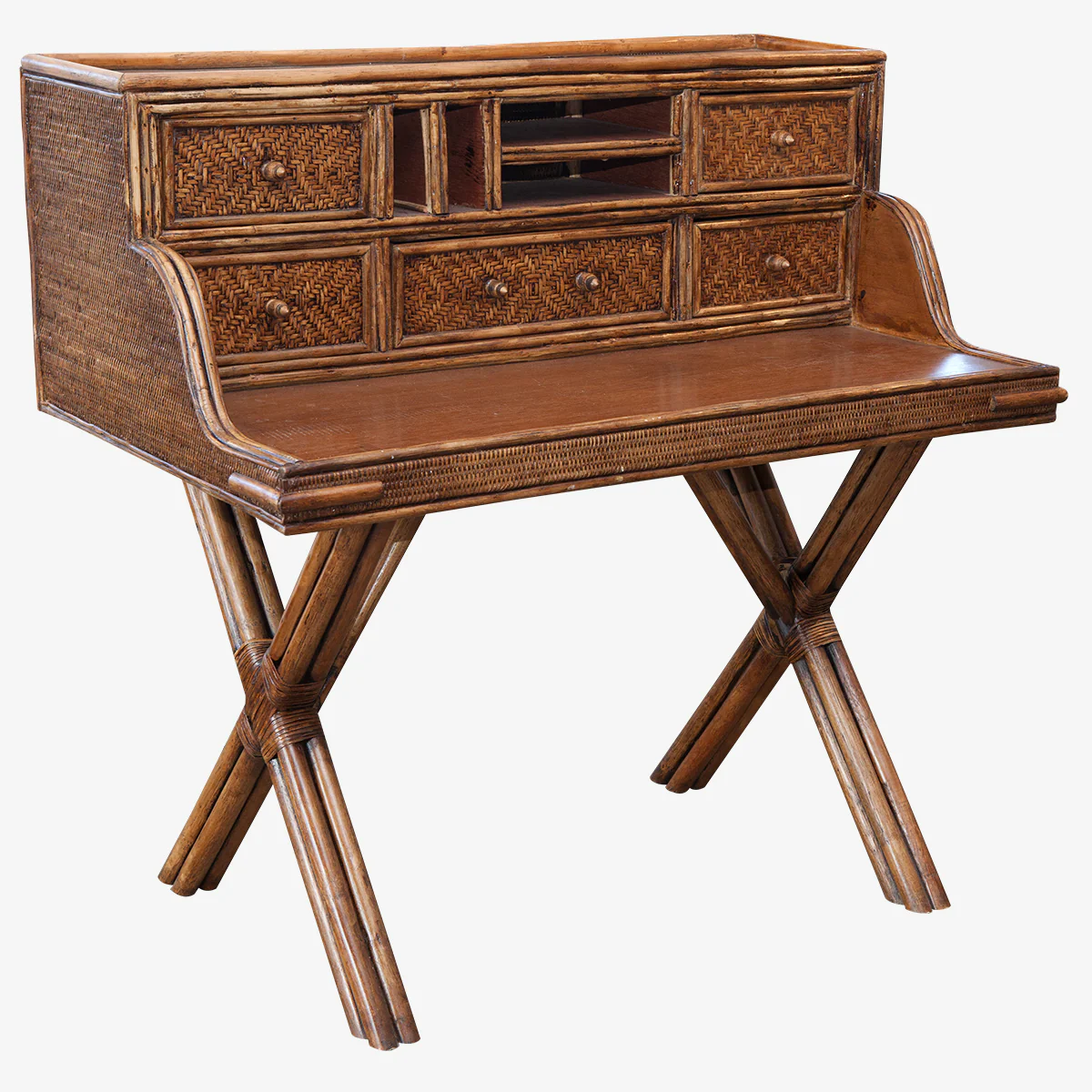 Rattan Bahamas Desk Brown