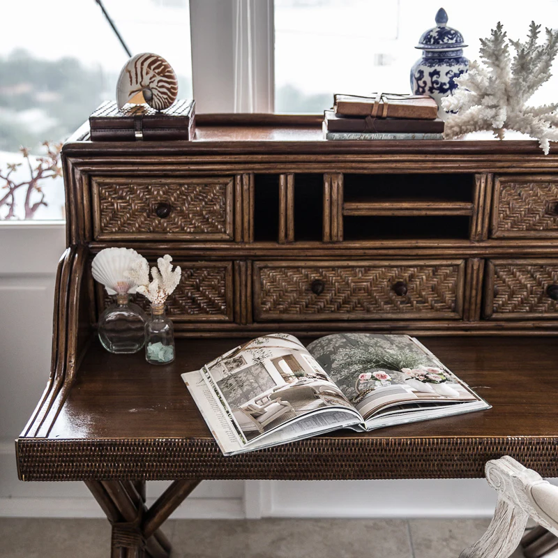 Rattan Bahamas Desk Brown - Image 2