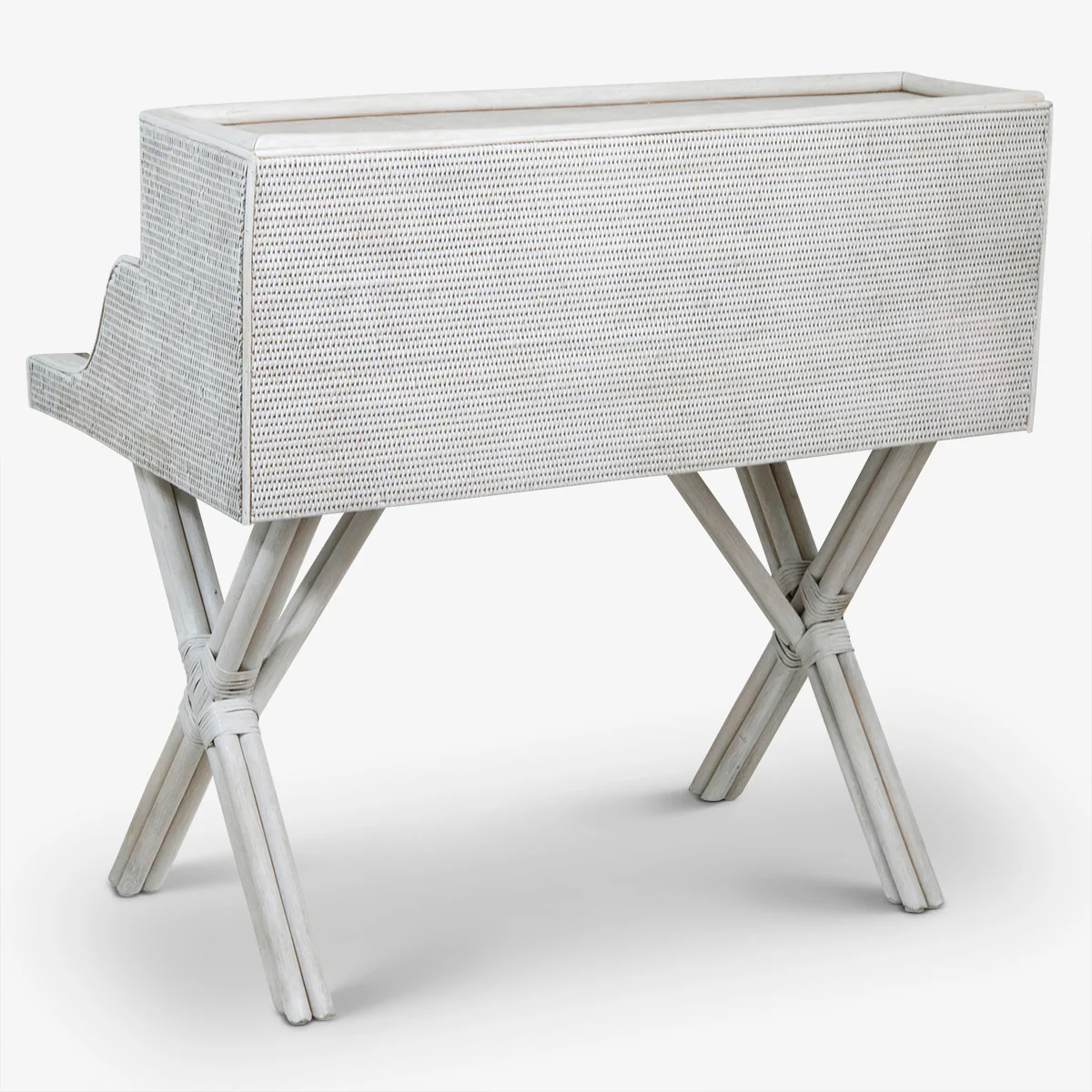 Rattan Bahamas Desk (White Washed) - Image 2