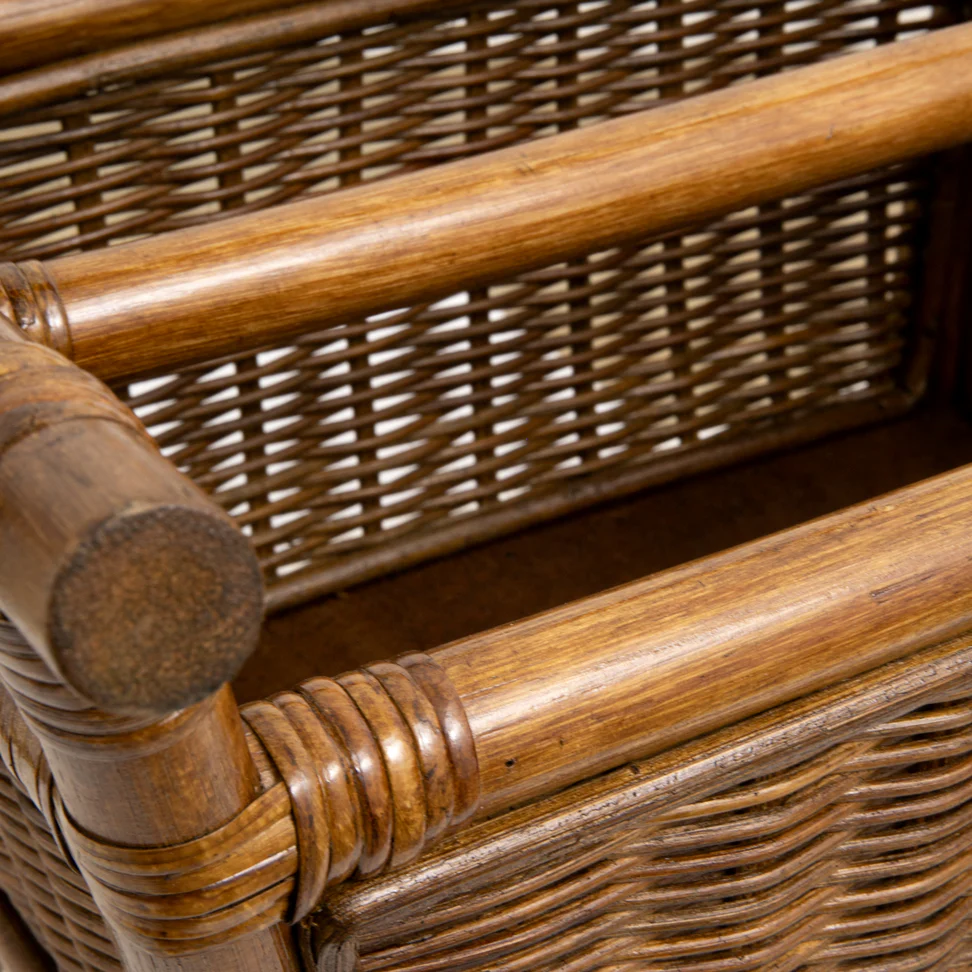Rattan & Bamboo Magazine Holder (Brown) - Image 5