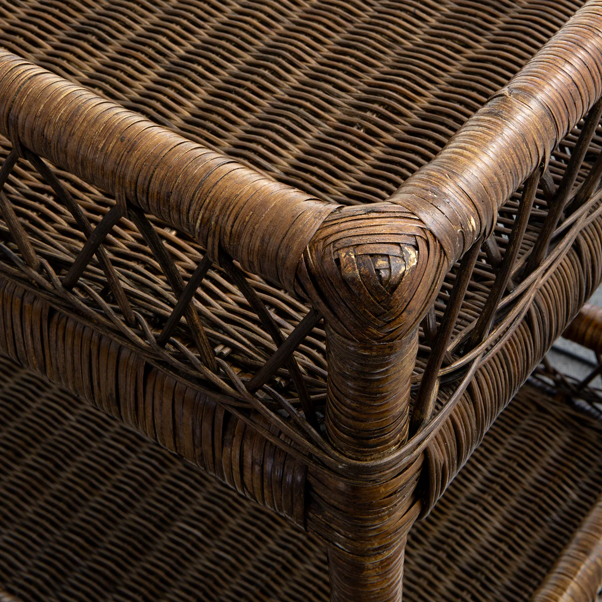 Rattan Bar Cart Brown - Image 5