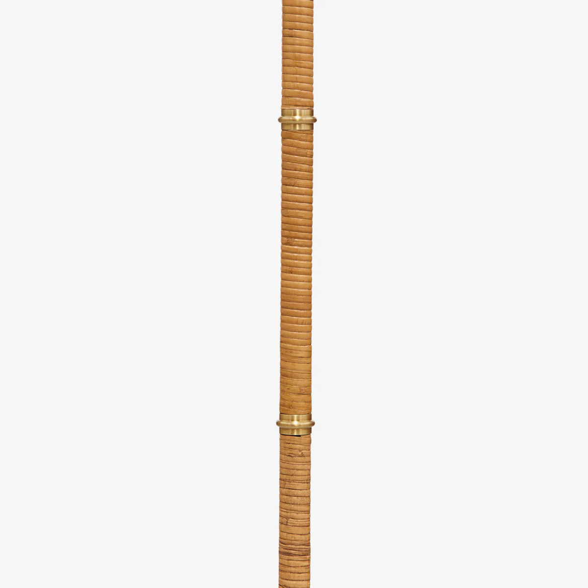Rattan & Brass Floor Lamp - Image 3