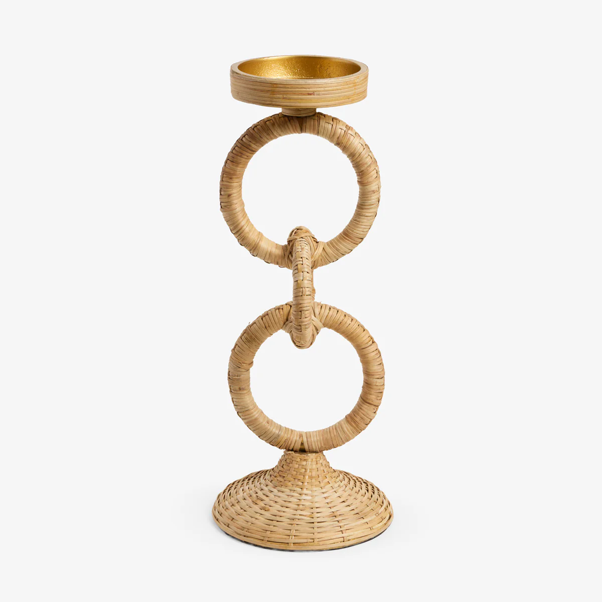 Rattan Candle Holders (Gold) - Image 3
