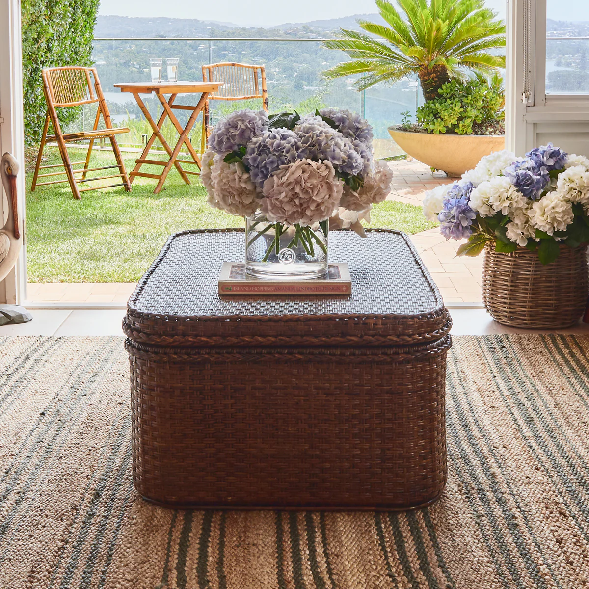 Rattan Coffee Table Chest Brown - Image 3