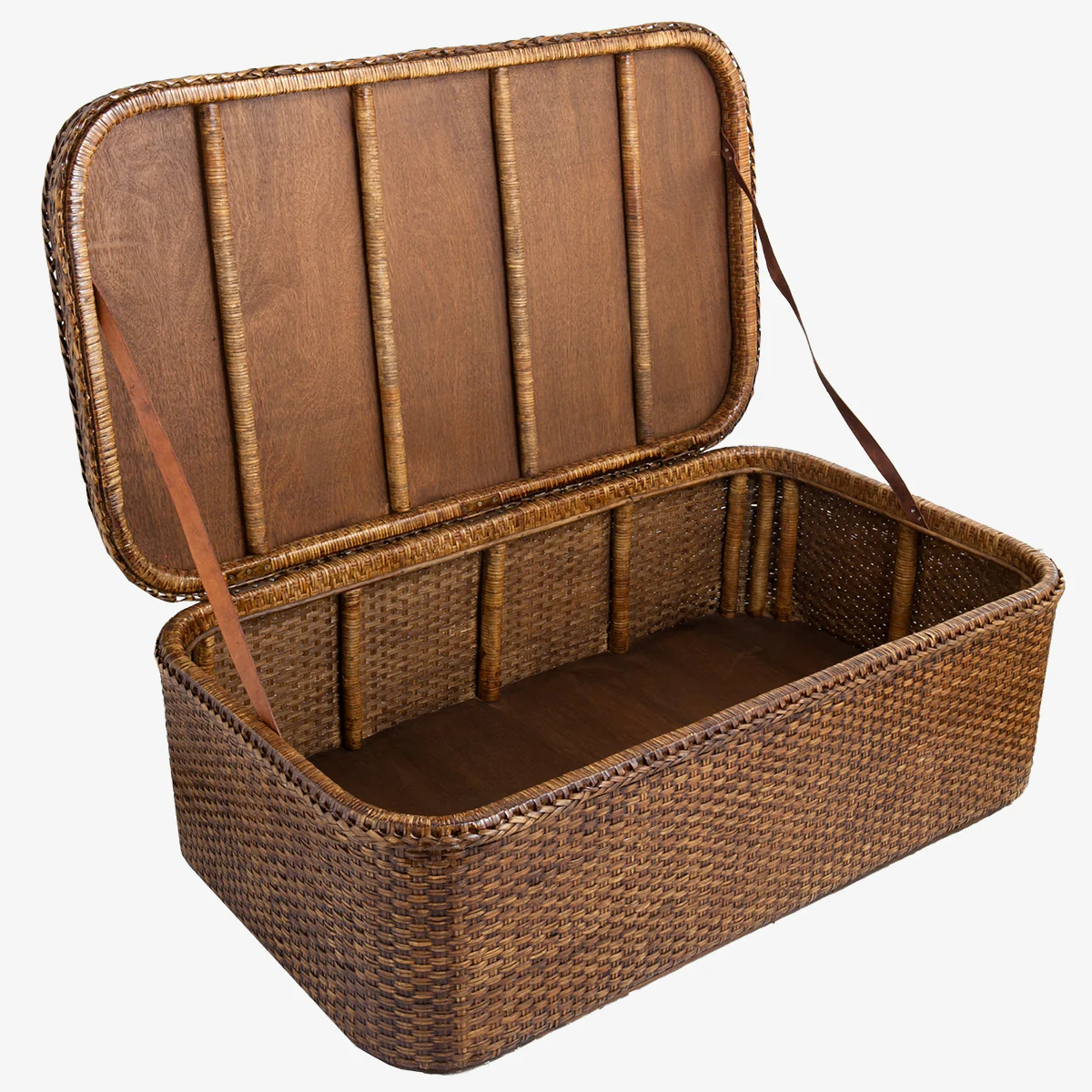 Rattan Coffee Table Chest Brown - Image 5