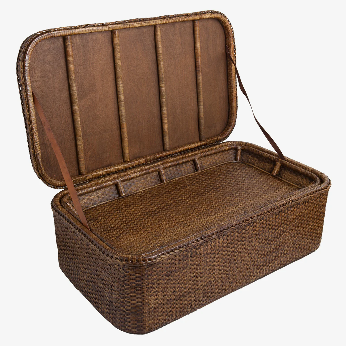 Rattan Coffee Table Chest Brown - Image 6