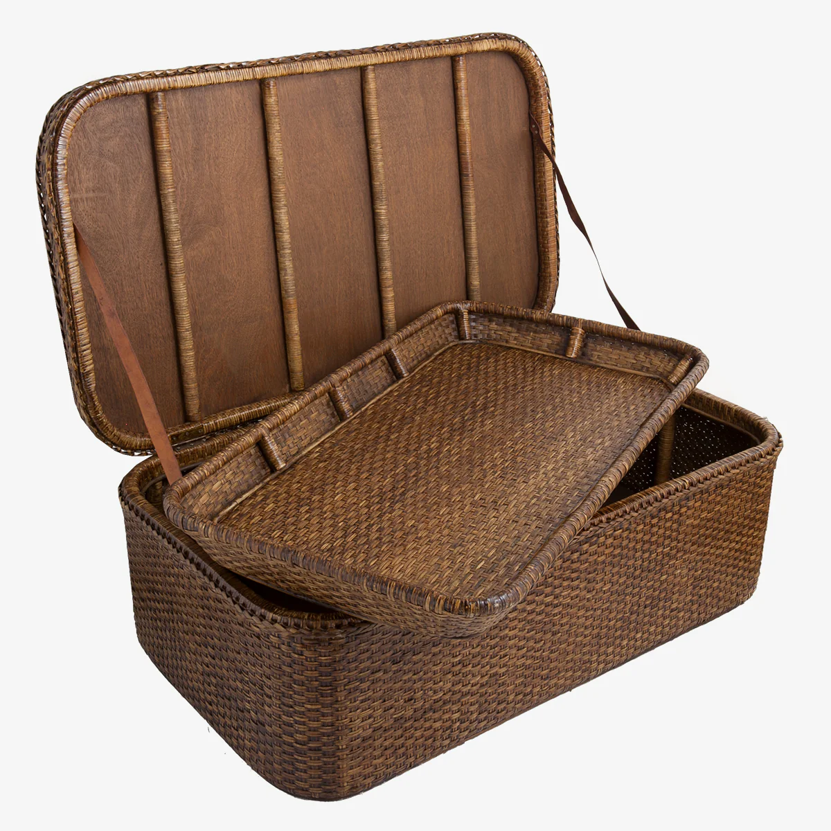 Rattan Coffee Table Chest Brown - Image 7