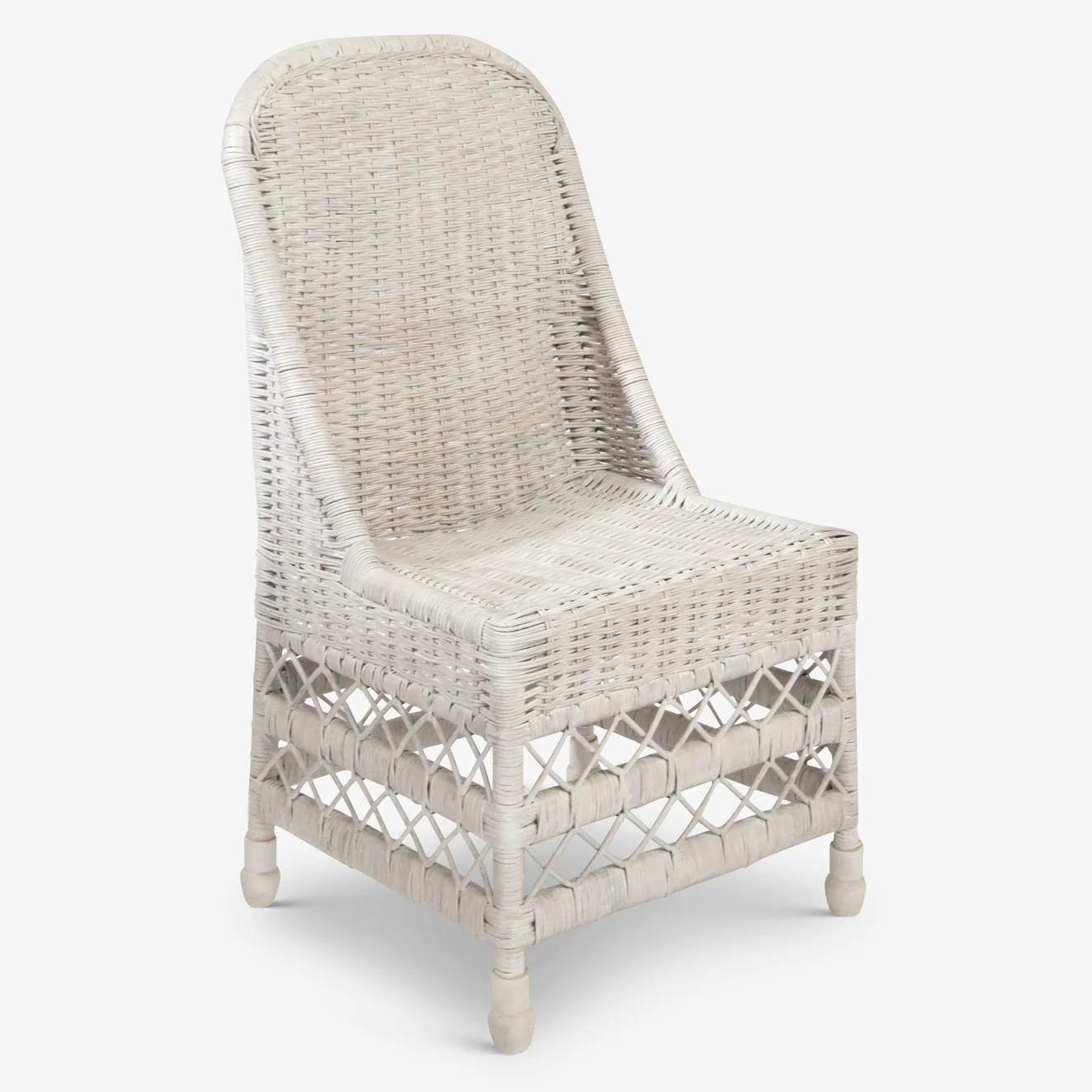 Rattan Dining Chair (White Washed)