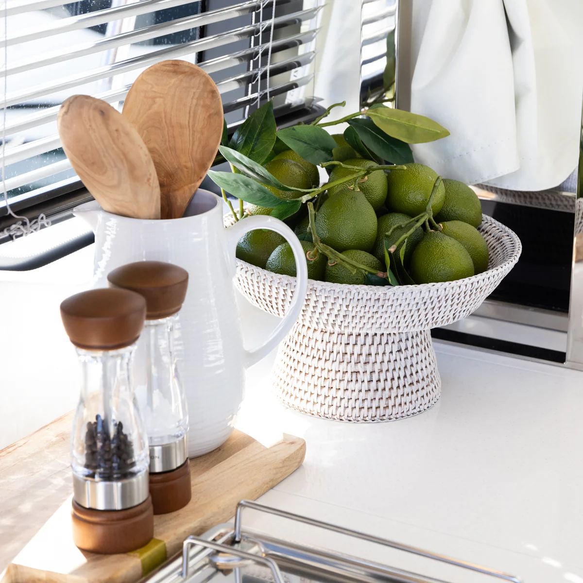 Rattan Fruit Bowls (White Washed) - Image 2