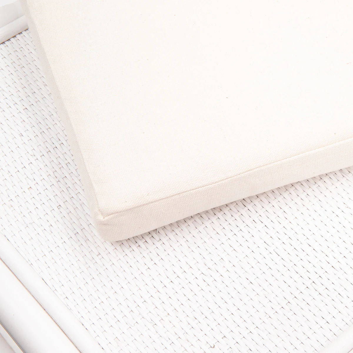 Rattan Indies Bed Stool Bench White - Image 3