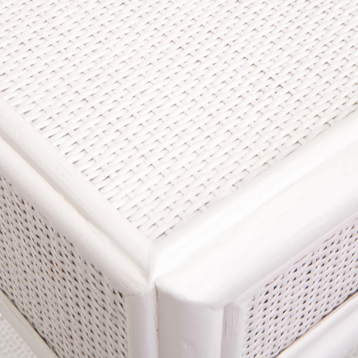 Rattan Indies Bedside Table White - Image 3