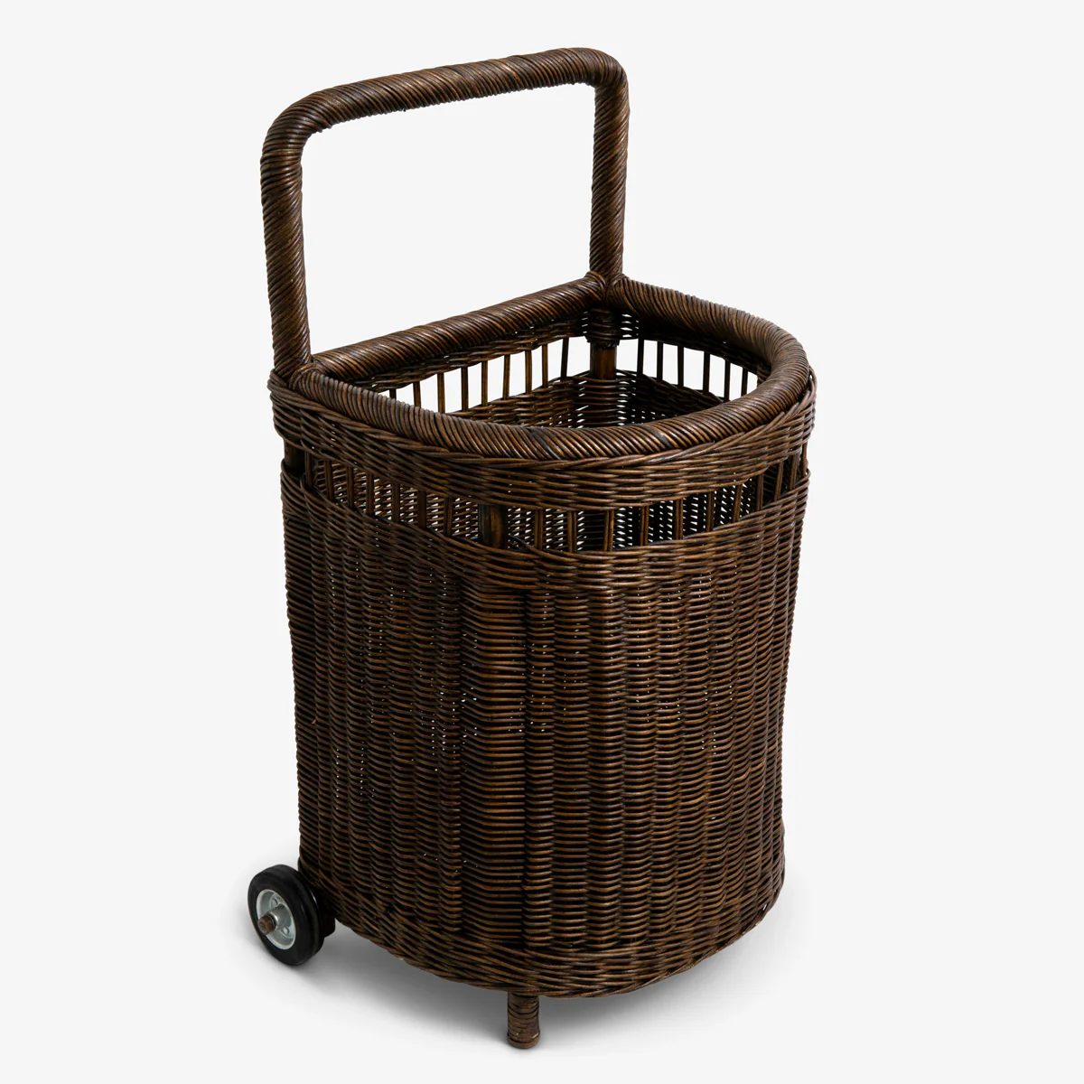 Rattan Market Cart Trolley Brown