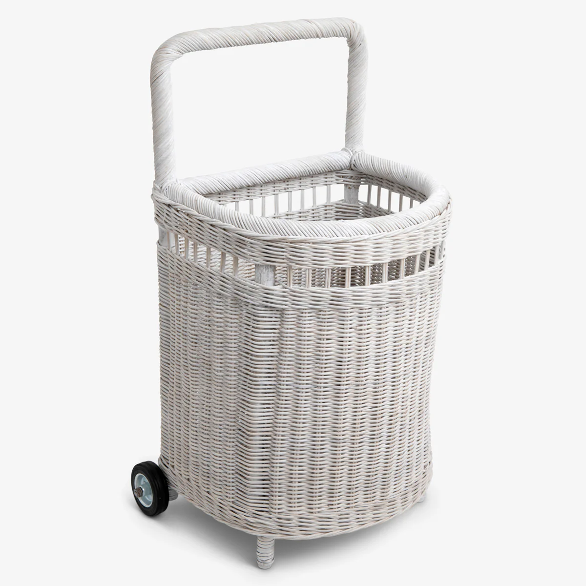 Rattan Market Cart Trolley White