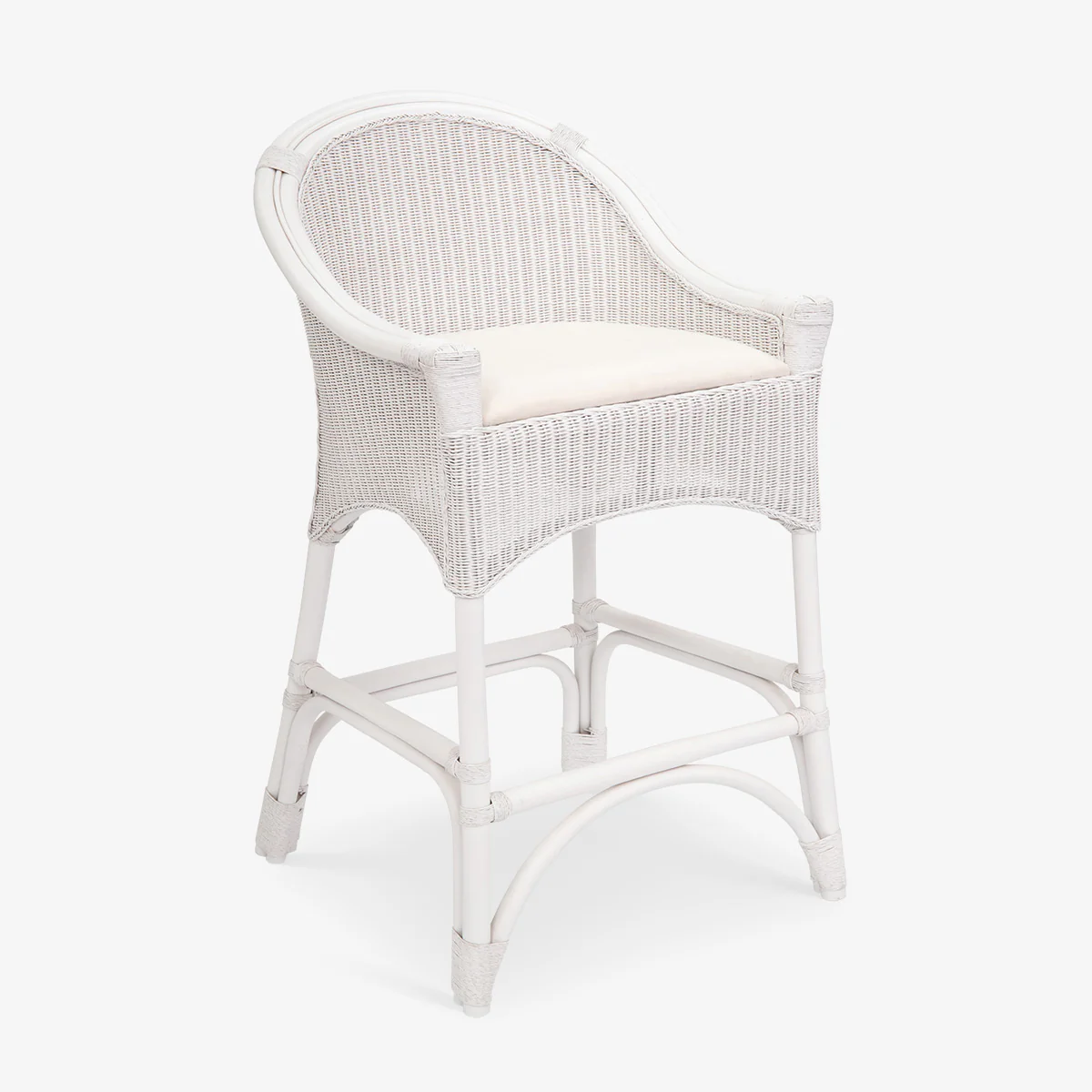 Rattan Rangoon Counter Stool White