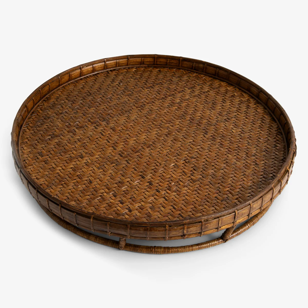 Rattan Rice Tray Round Brown