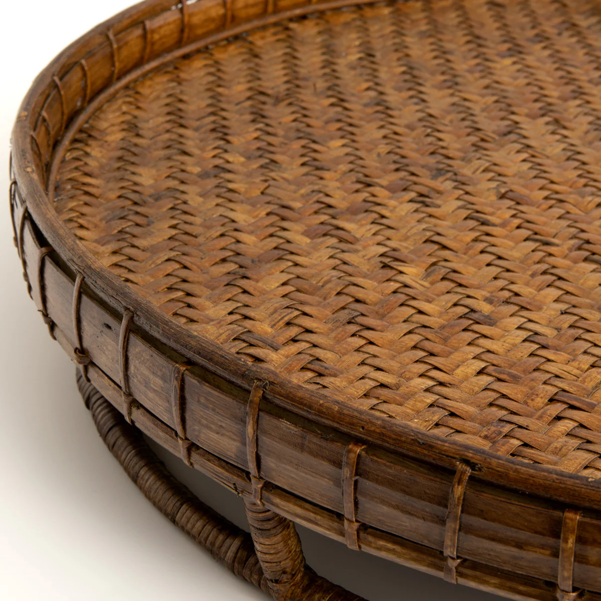 Rattan Rice Tray Round Brown - Image 3