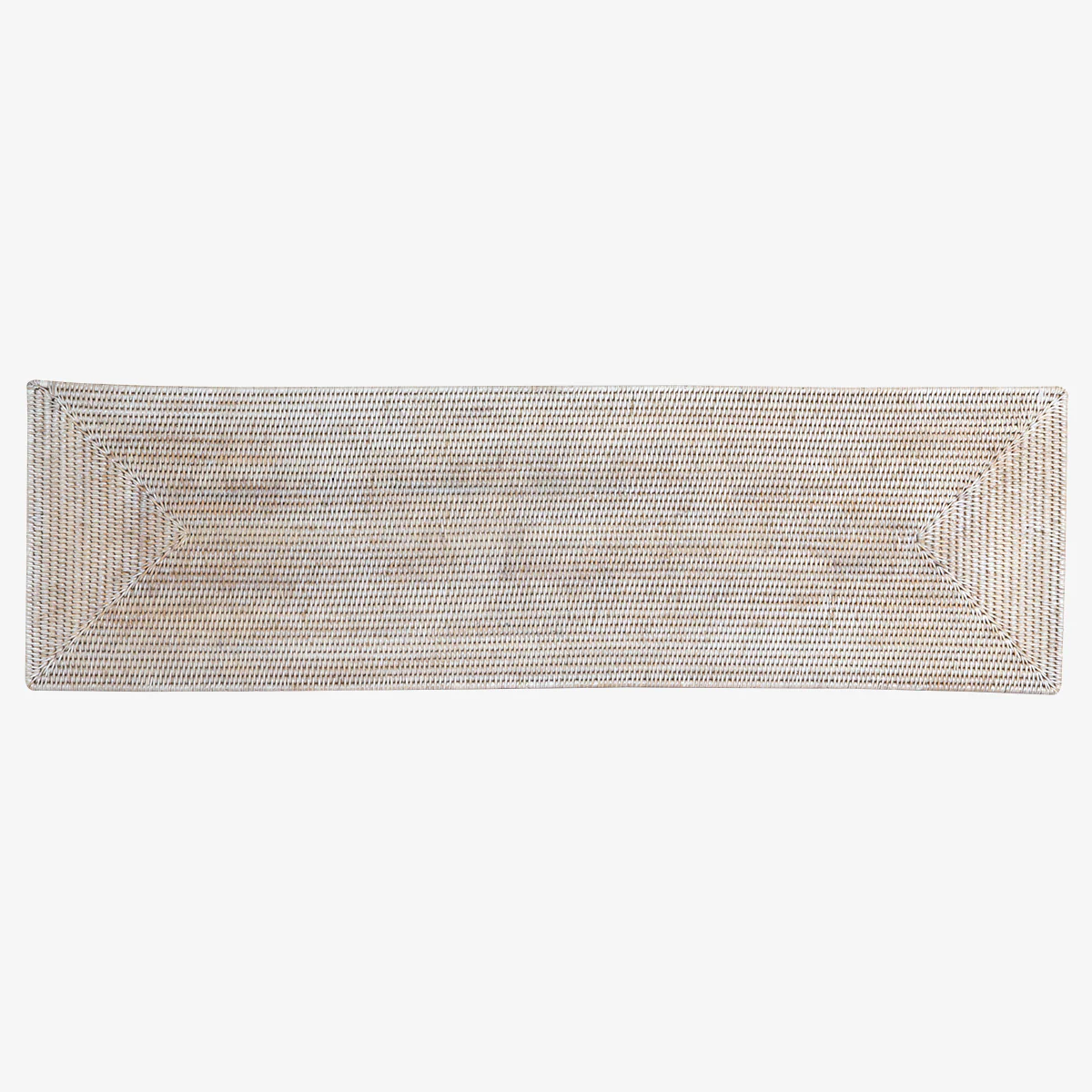 Rattan Table Runner (White Washed)