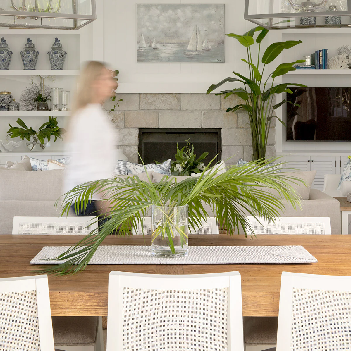 Rattan Table Runner (White Washed) - Image 2