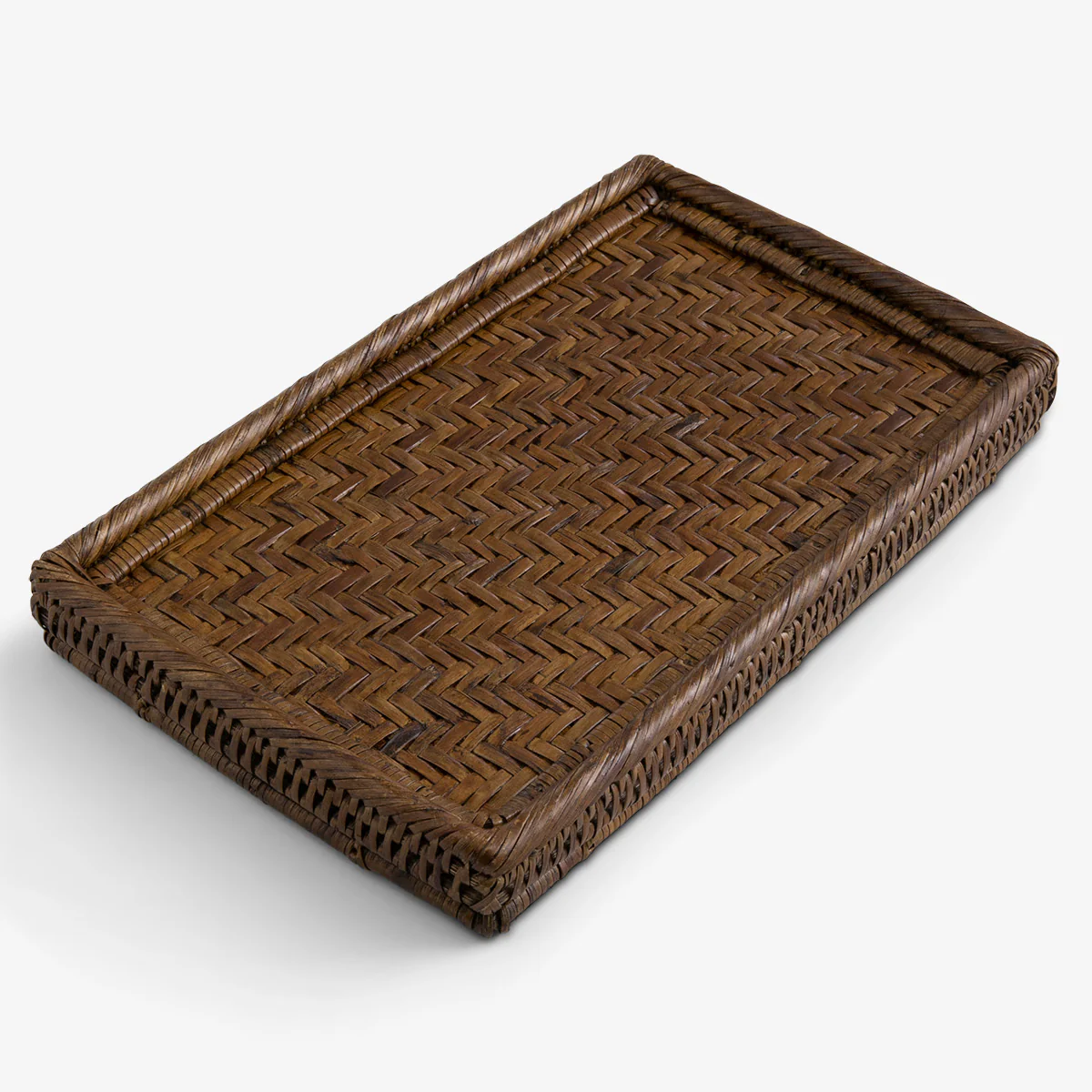 Rattan Tray Shallow Brown