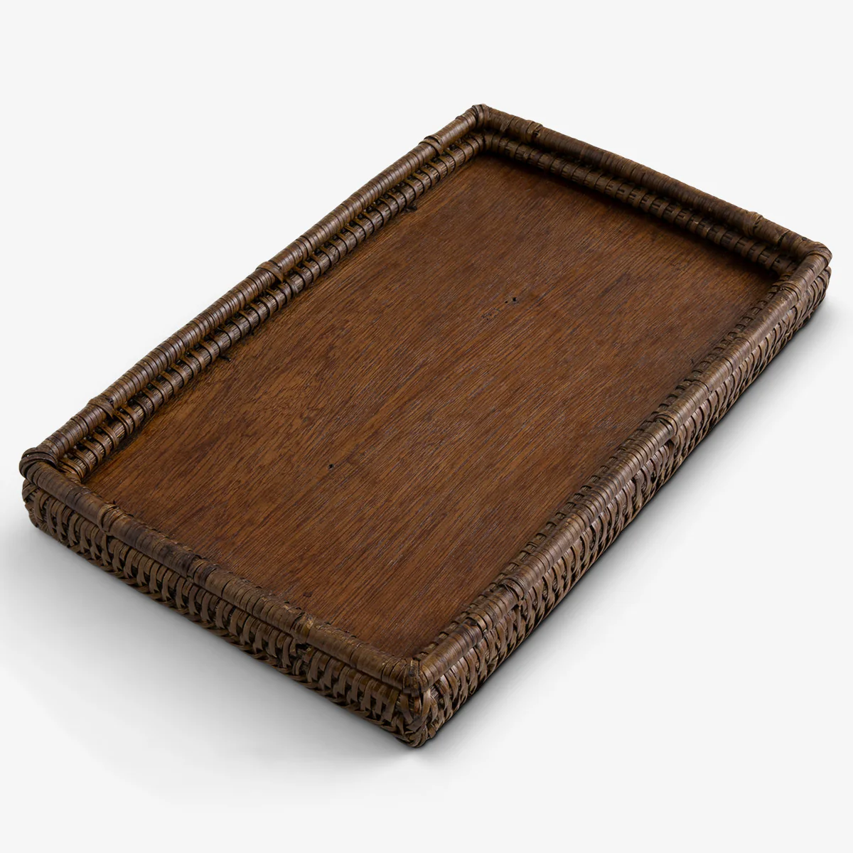 Rattan Tray Shallow Brown - Image 2