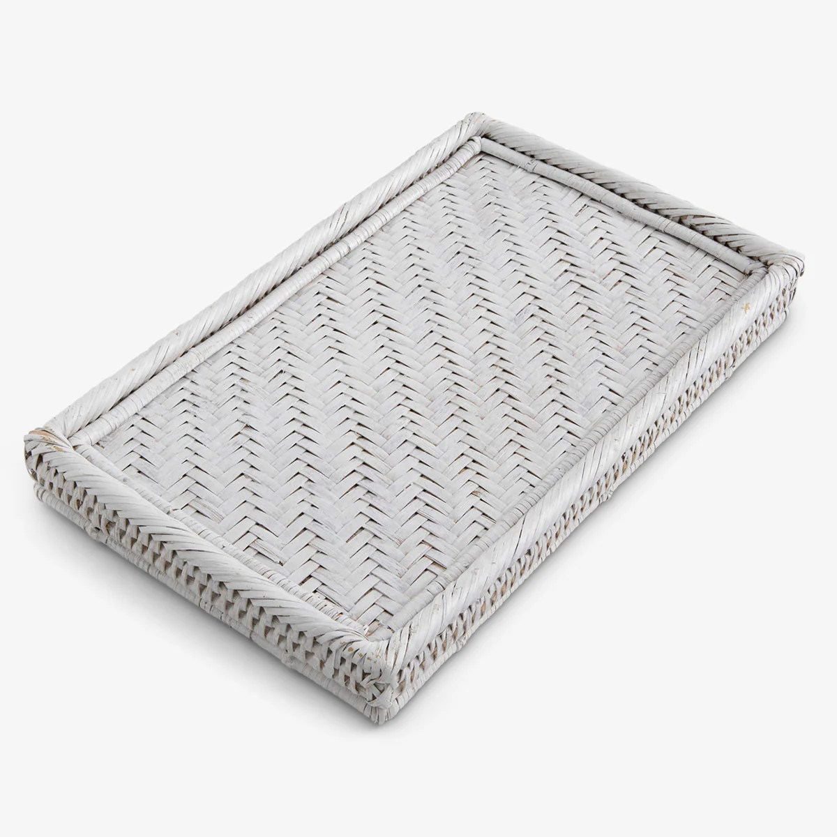 Rattan Tray Shallow (White Washed)