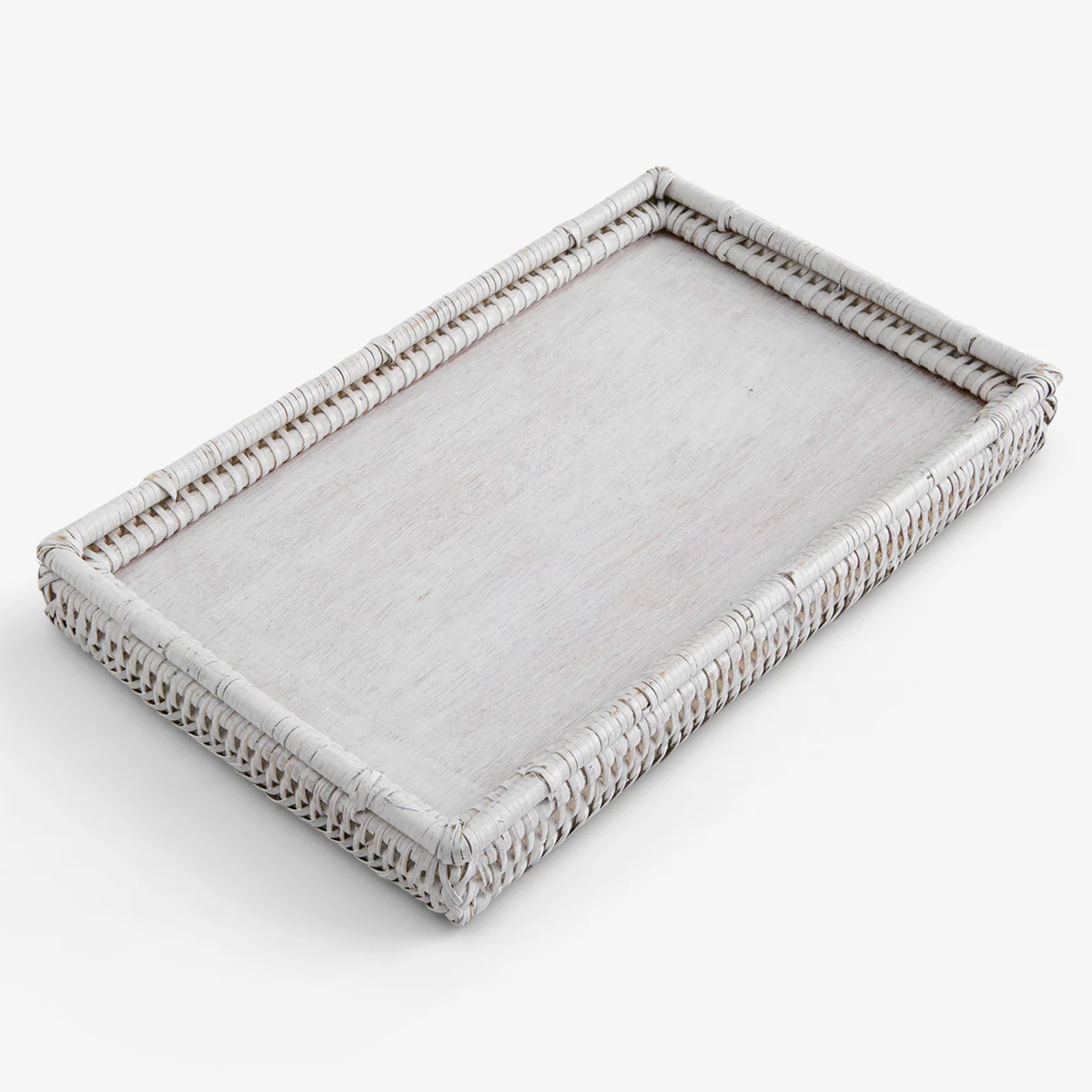 Rattan Tray Shallow (White Washed) - Image 2
