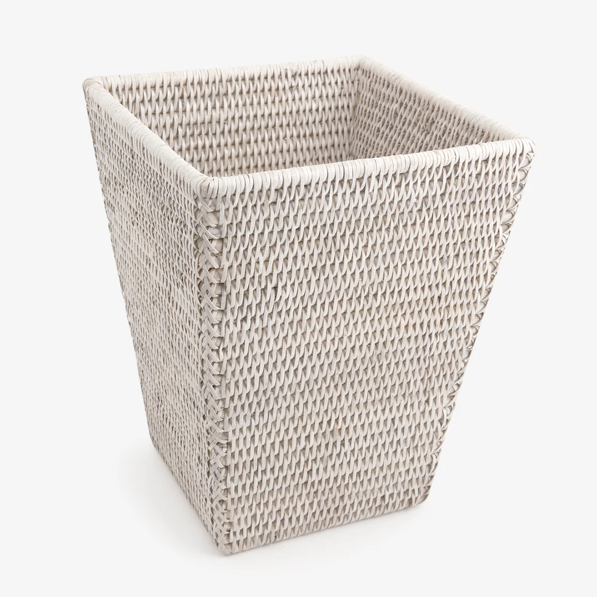 Rattan Waste Paper Bins (White Washed)