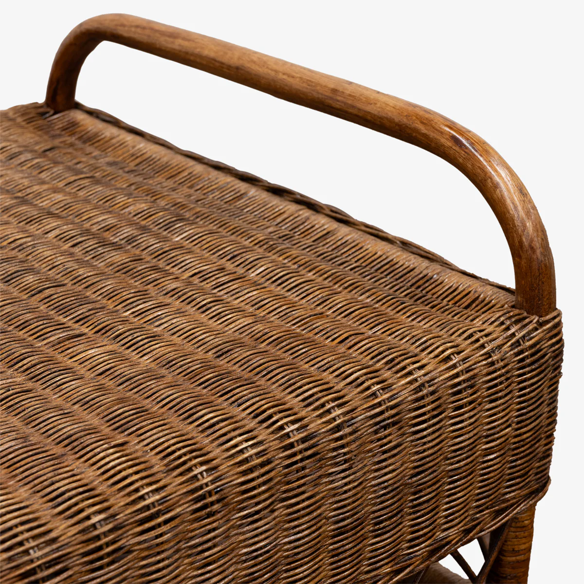 Rattan Wing Footstool (Brown/Cream) - Image 4