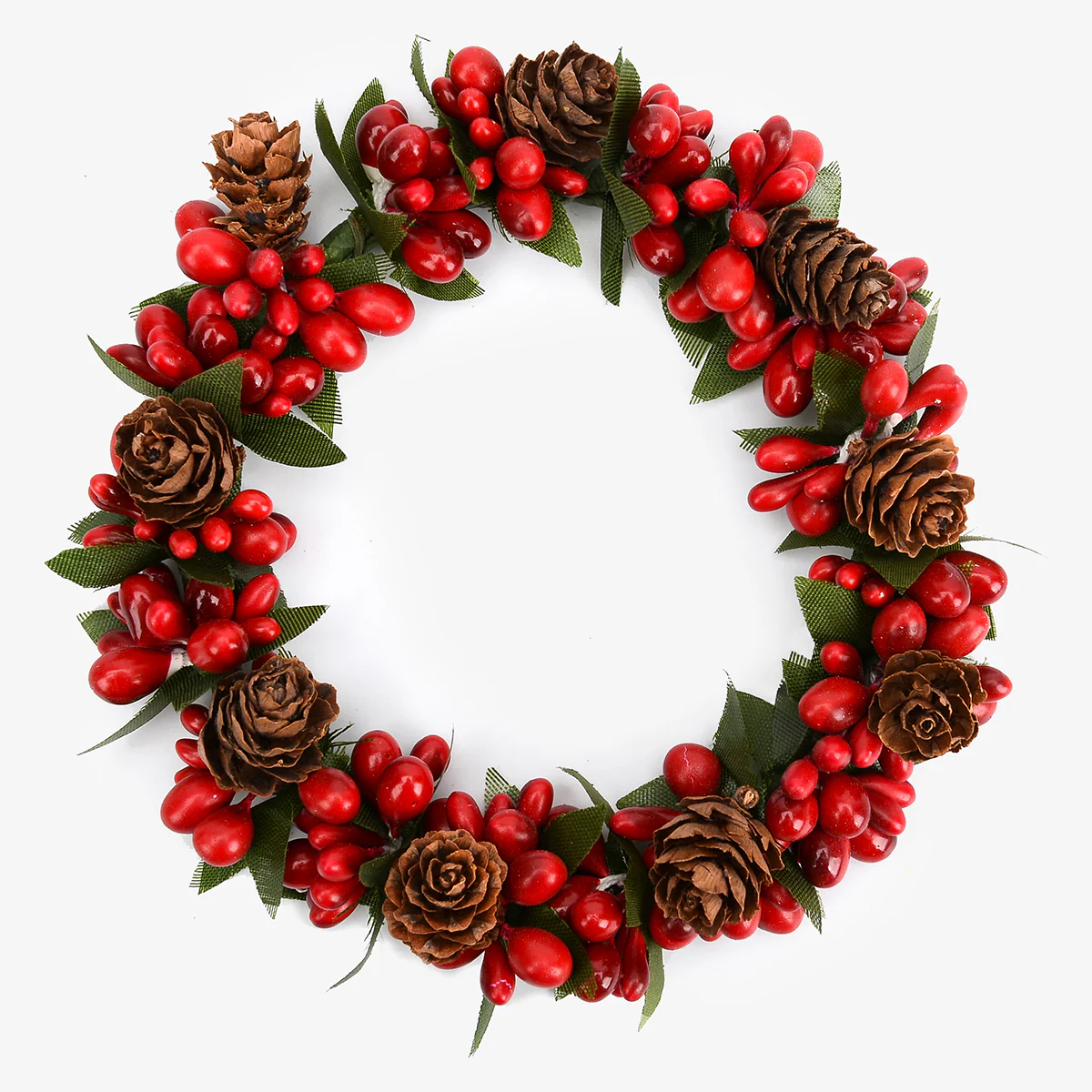 Red Berry & Pine Cone Candle Rings