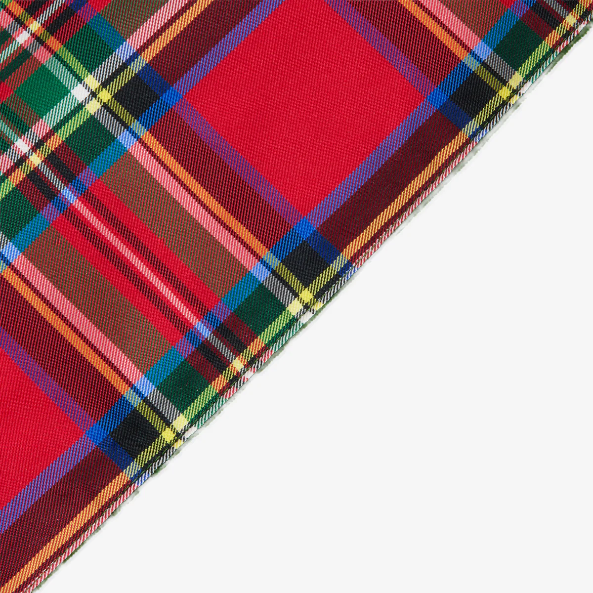 Red Tartan Table Runner With Green Velvet - Image 3