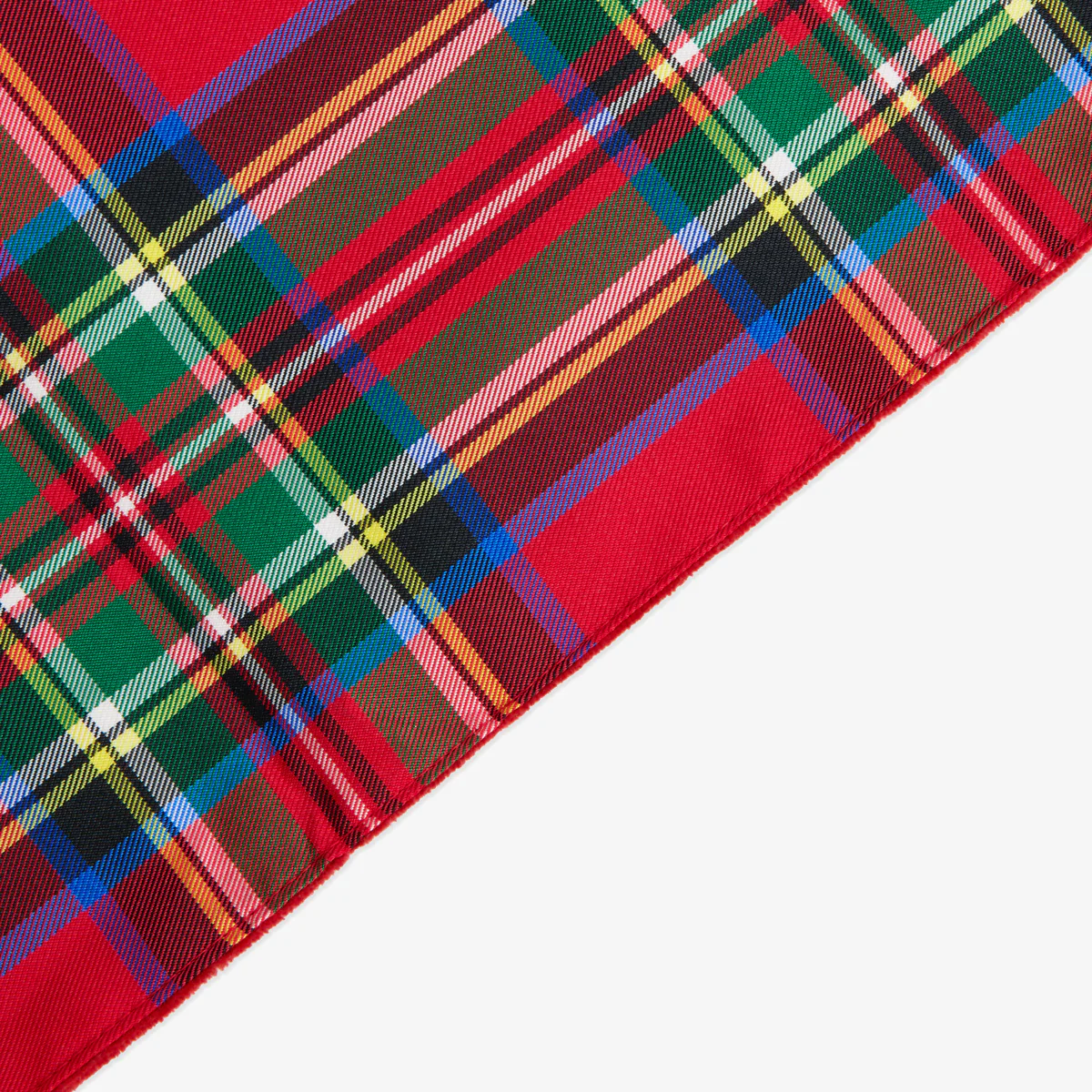 Red Tartan Table Runner With Red Velvet - Image 3