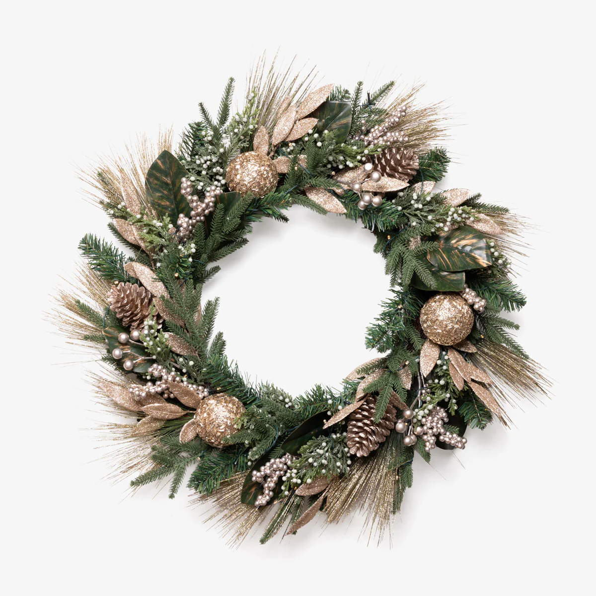 Regency Champagne Wreath with Lights 70cm PRE-ORDER