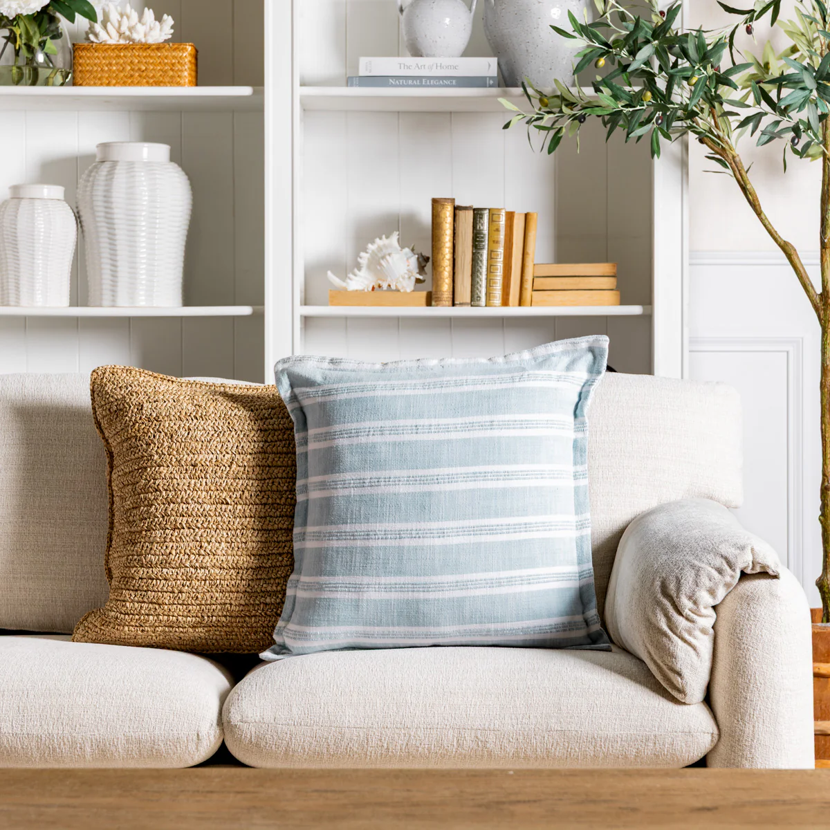 Rhodes Stripe Cushion Cover (Light Blue) - Image 2