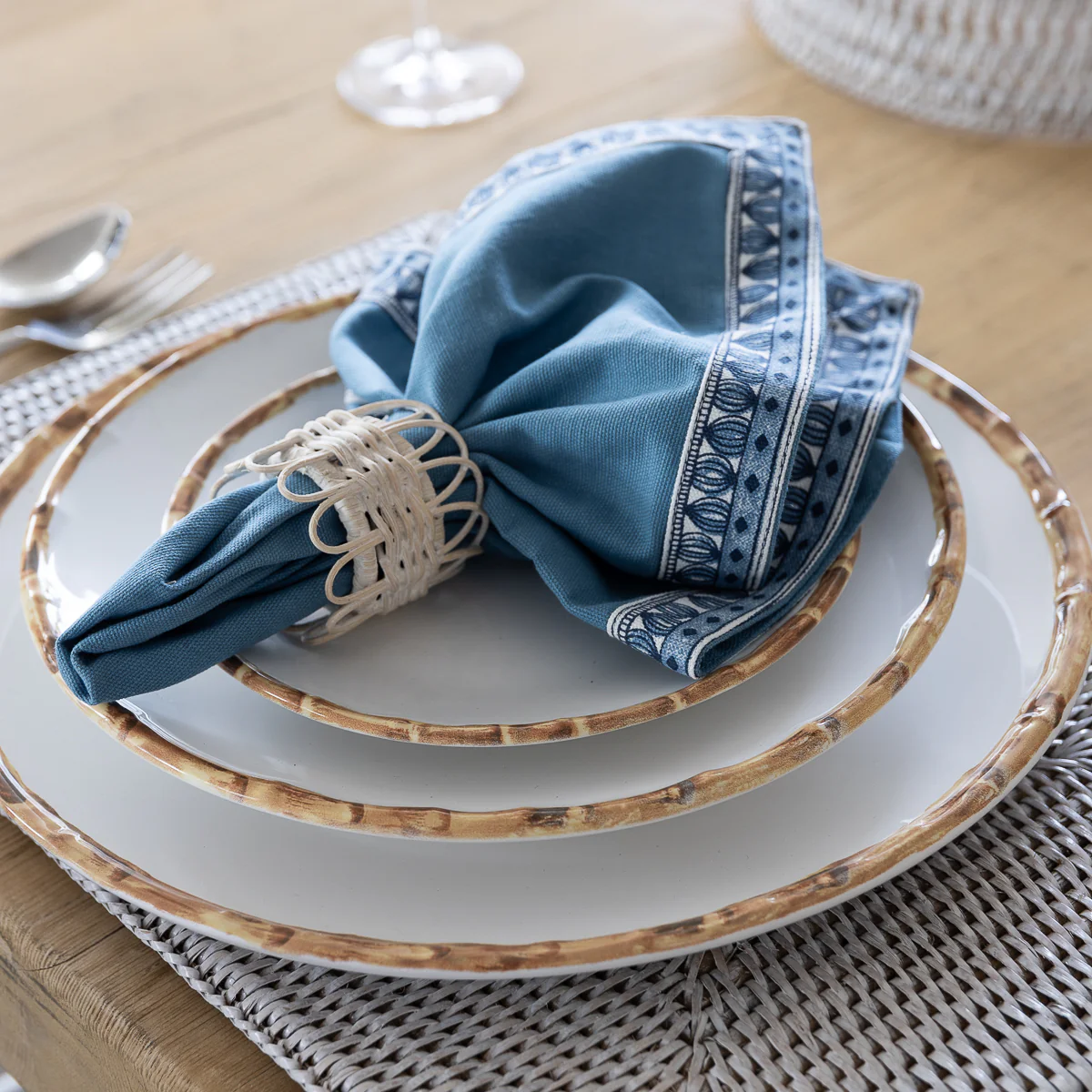 Royal Garden Napkin Blue On Blue (Set of 5) - Image 2