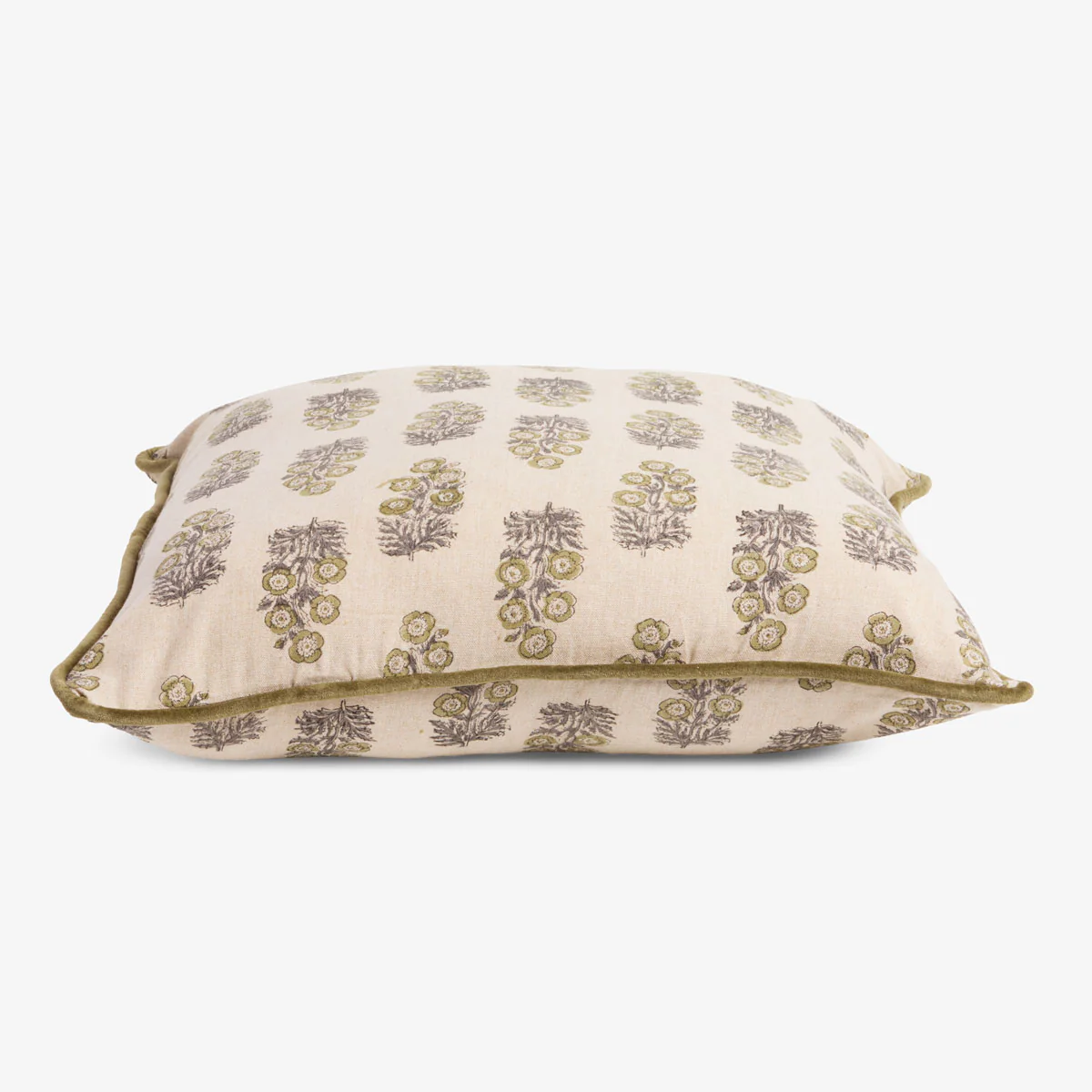 Sage & Beige Block Print Cushion Cover - Image 2