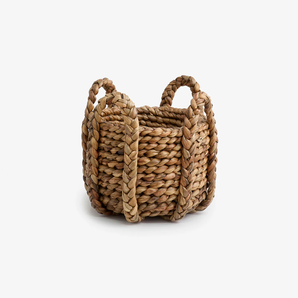 Water Hyacinth Baskets With Handles Round - Image 5