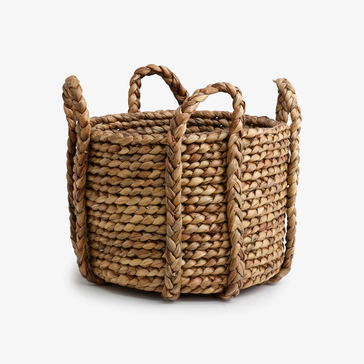 Water Hyacinth Baskets With Handles Round - Image 6