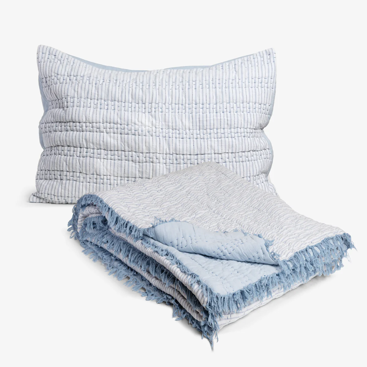 Selene Striped Bedding (Blue & White)