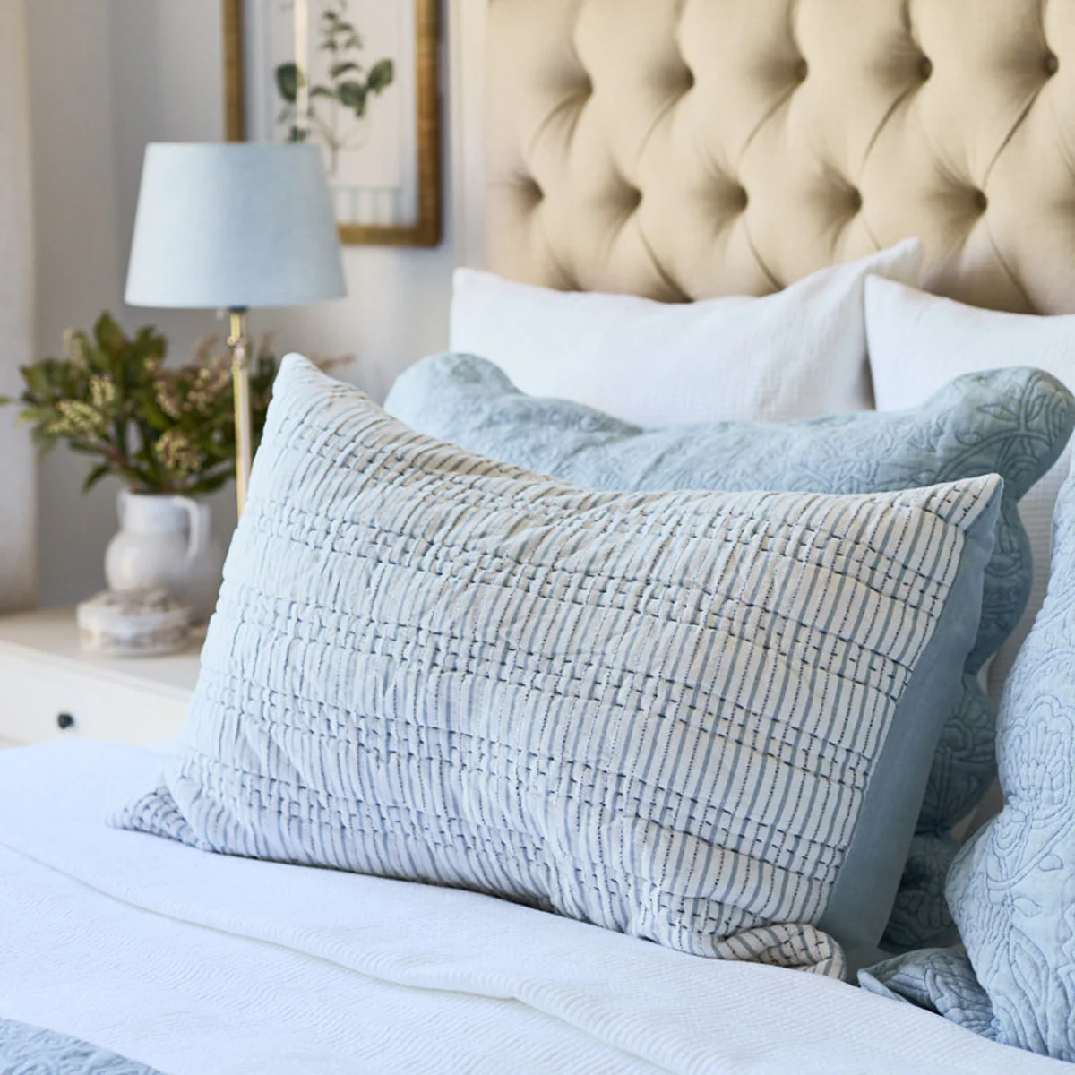 Selene Striped Bedding (Blue & White) - Image 3