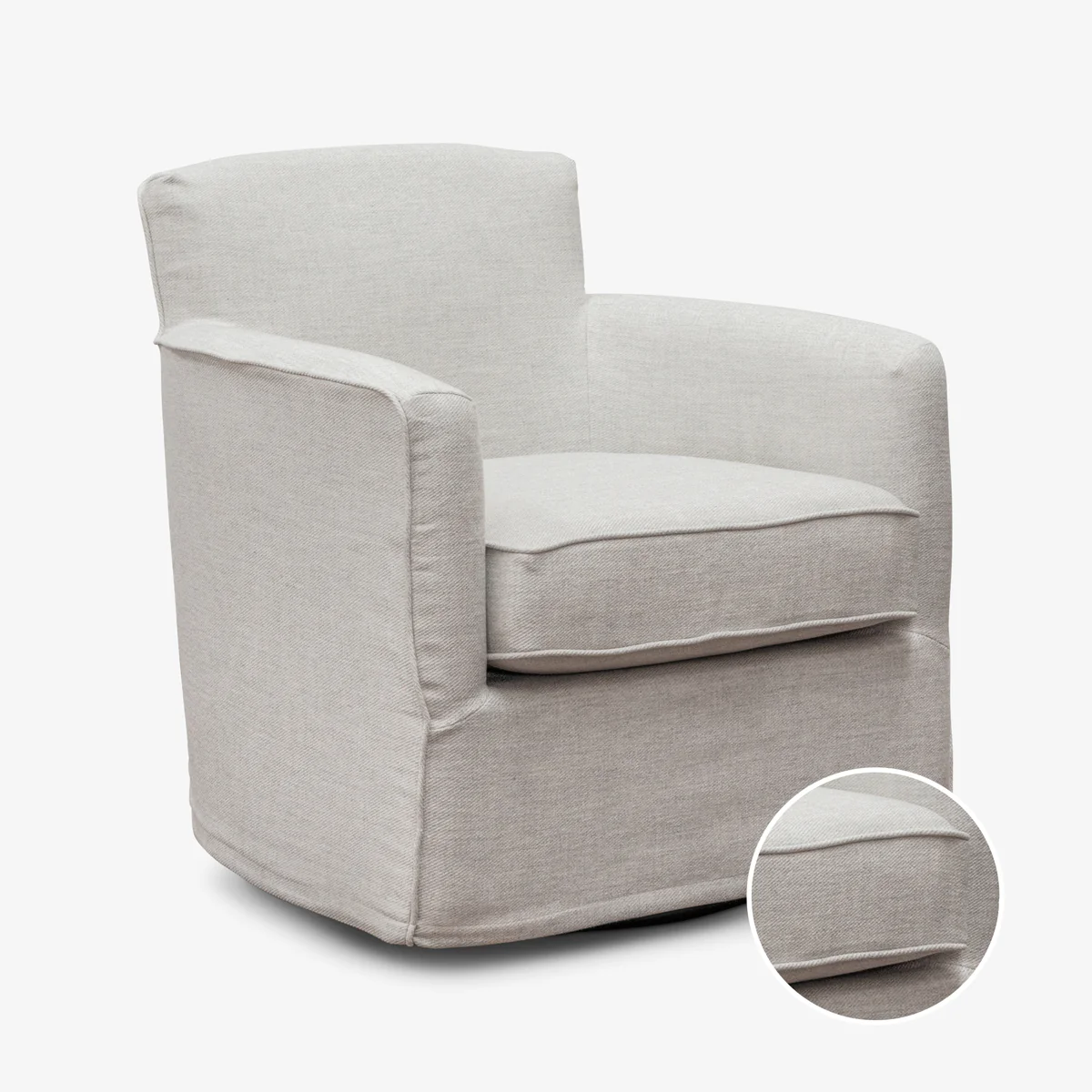 Slipcover: Eloise Swivel Armchair (Oyster Grey)