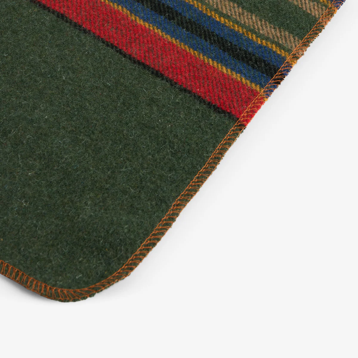 St Andrews Stripe Wool Blend Throw Green - Image 3
