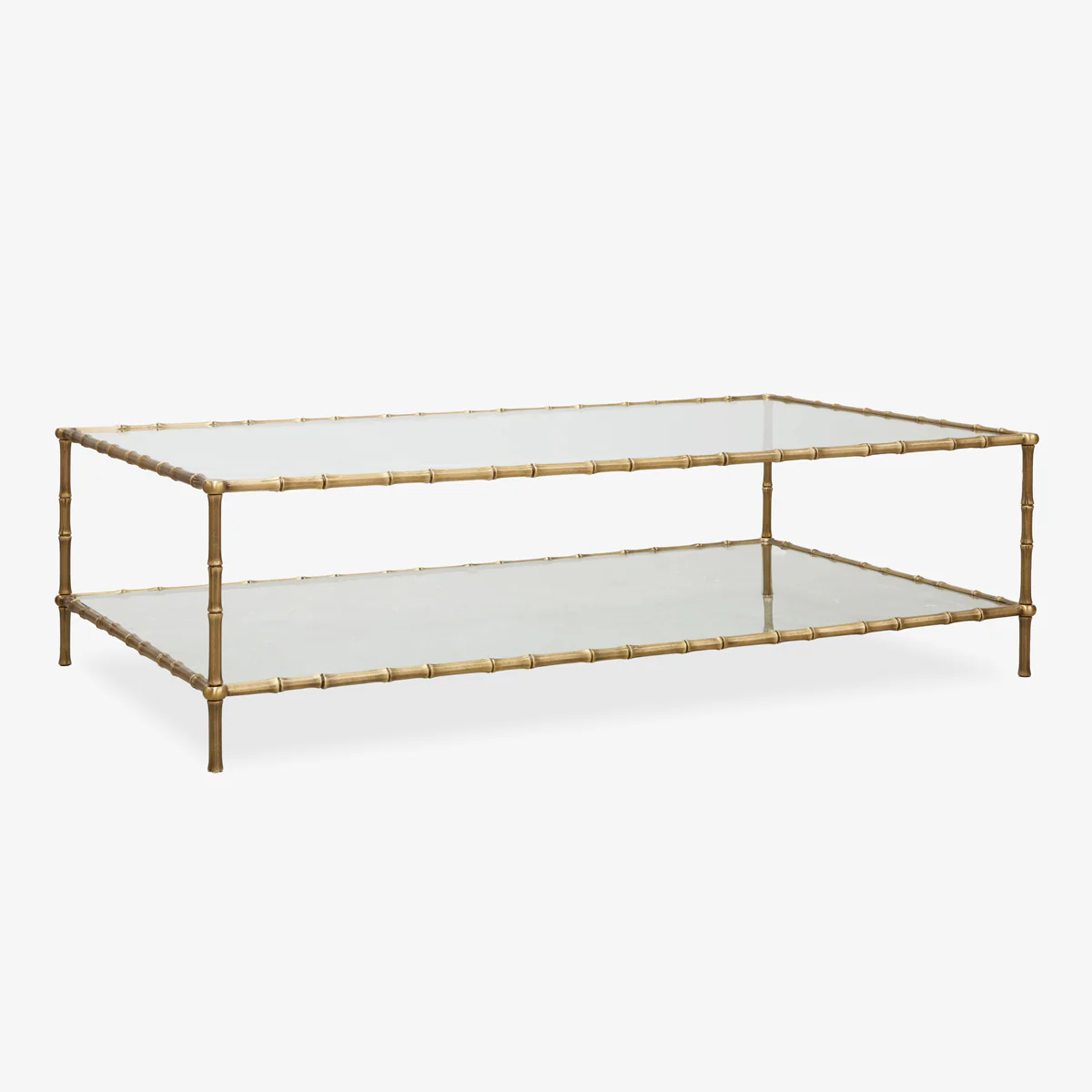 St Kitts Glass & Brass Bamboo Coffee Table