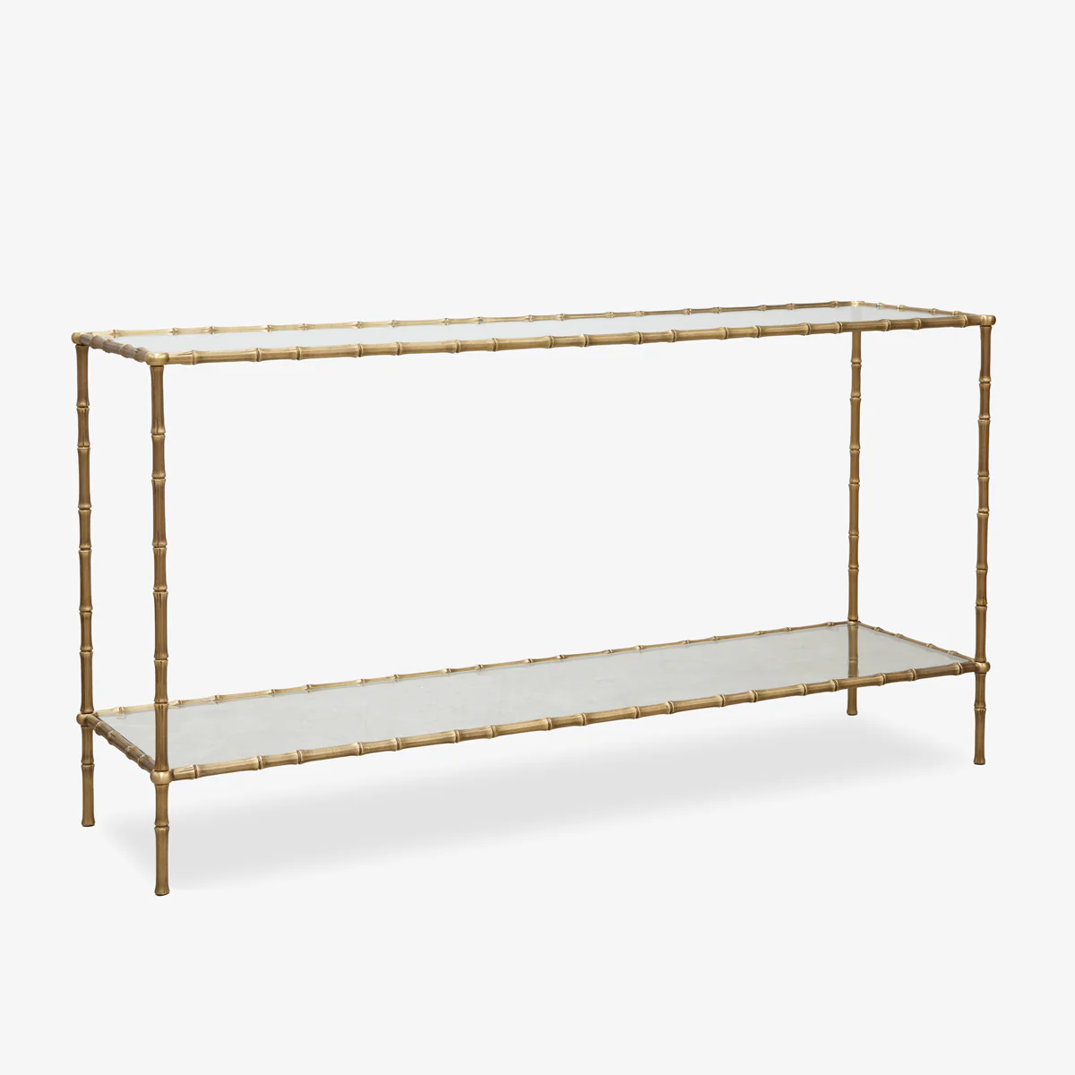 St Kitts Glass & Brass Bamboo Console