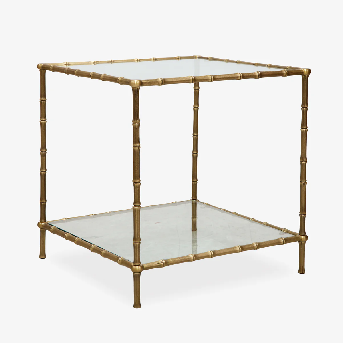 St Kitts Glass & Brass Bamboo Side Table