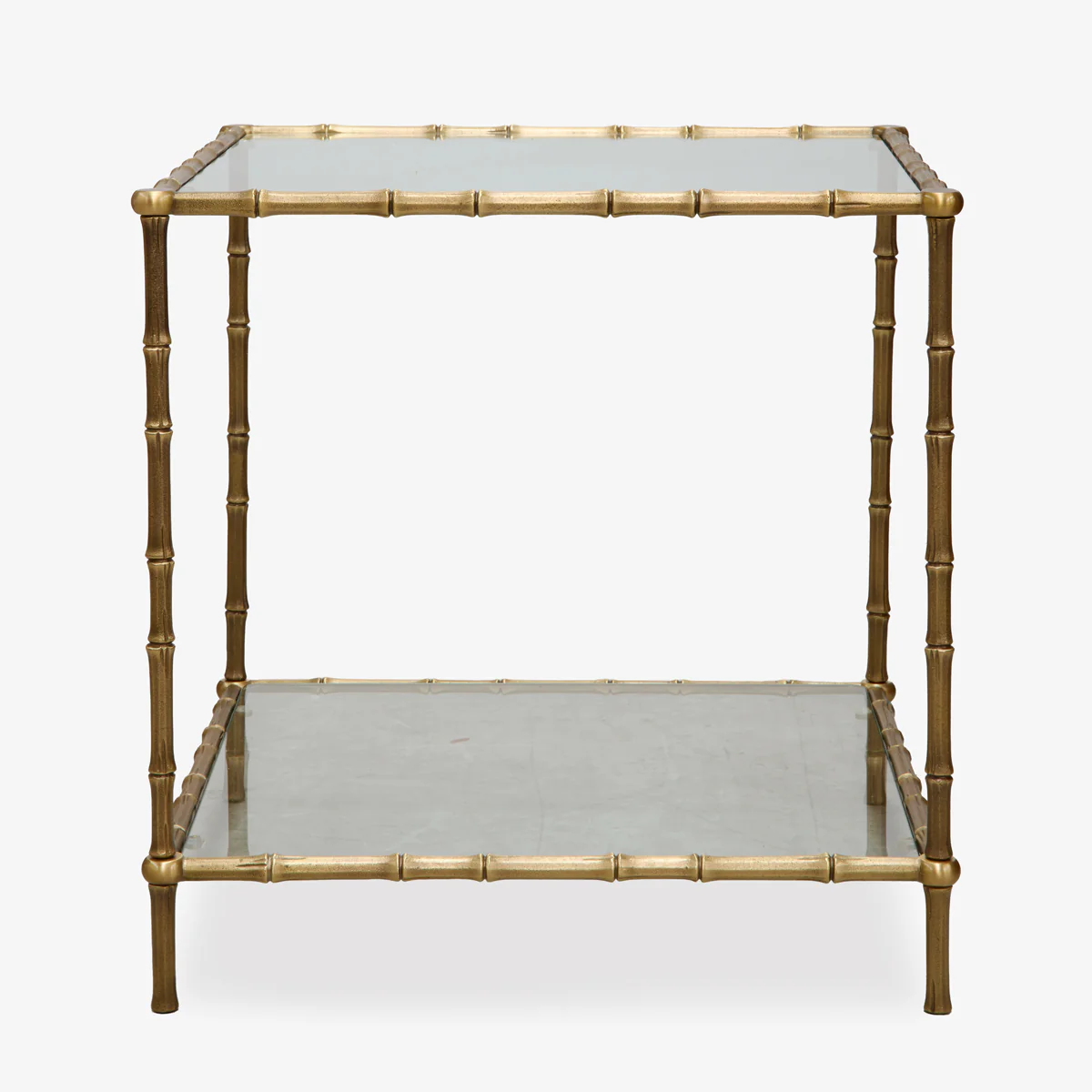 St Kitts Glass & Brass Bamboo Side Table - Image 3