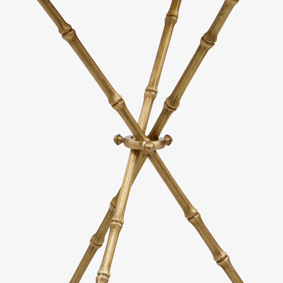 St Kitts Glass & Brass Bamboo Tripod Side Table - Image 3