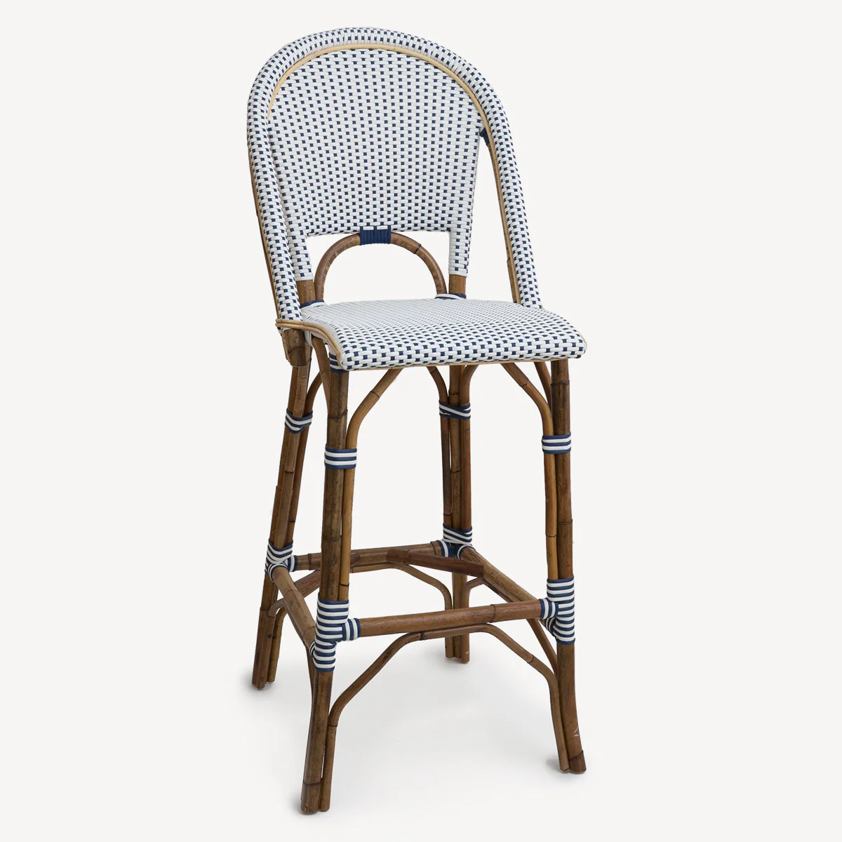 St Tropez Bar Stool (Navy Single Weave)